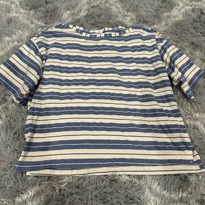 Blue and White Striped Women’s Crop Tee